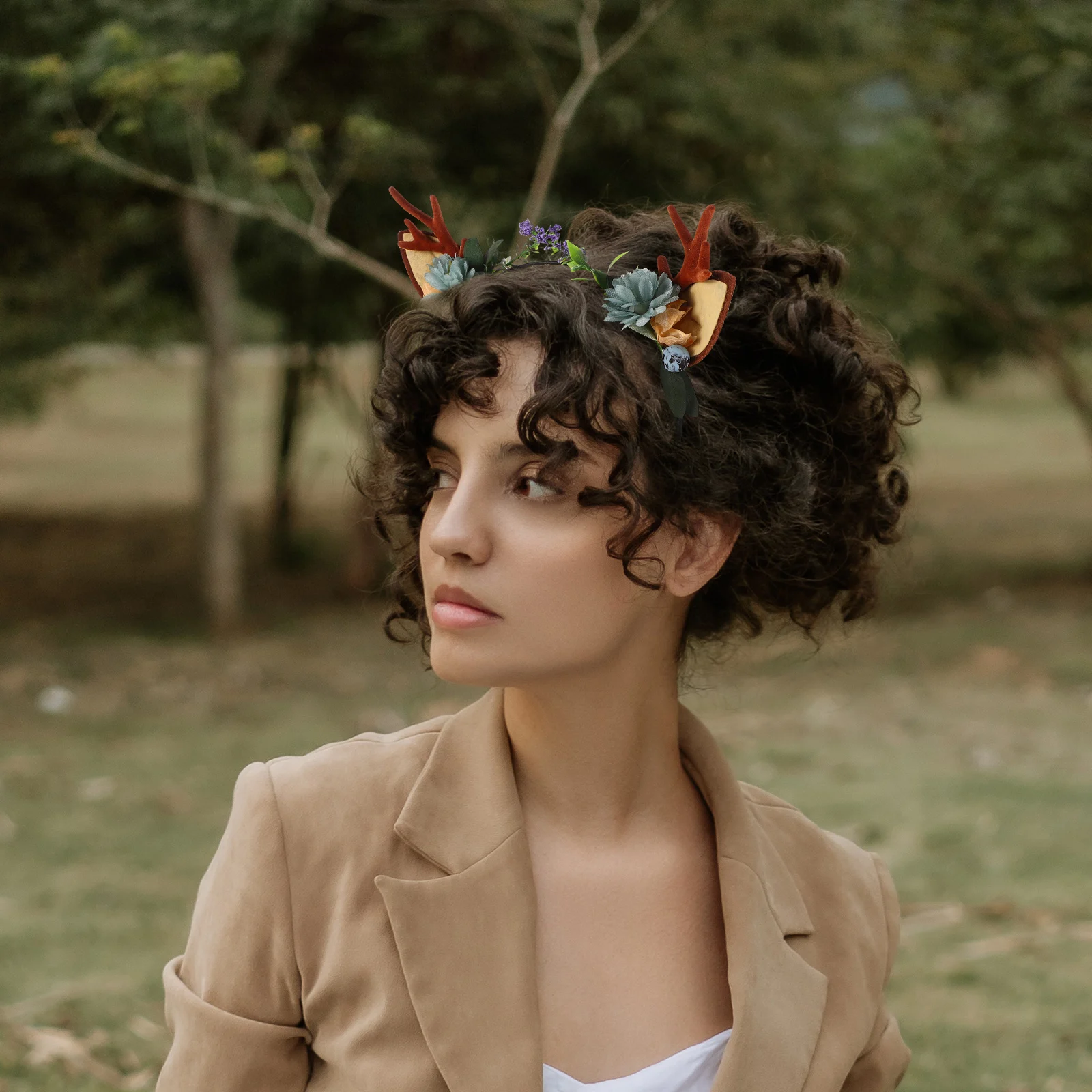 

Christmas Hair Hoop Antler Headband for Kids Girls Lightweight Safe Deer Horns Headdress Stay Firmly Without Sliding Off