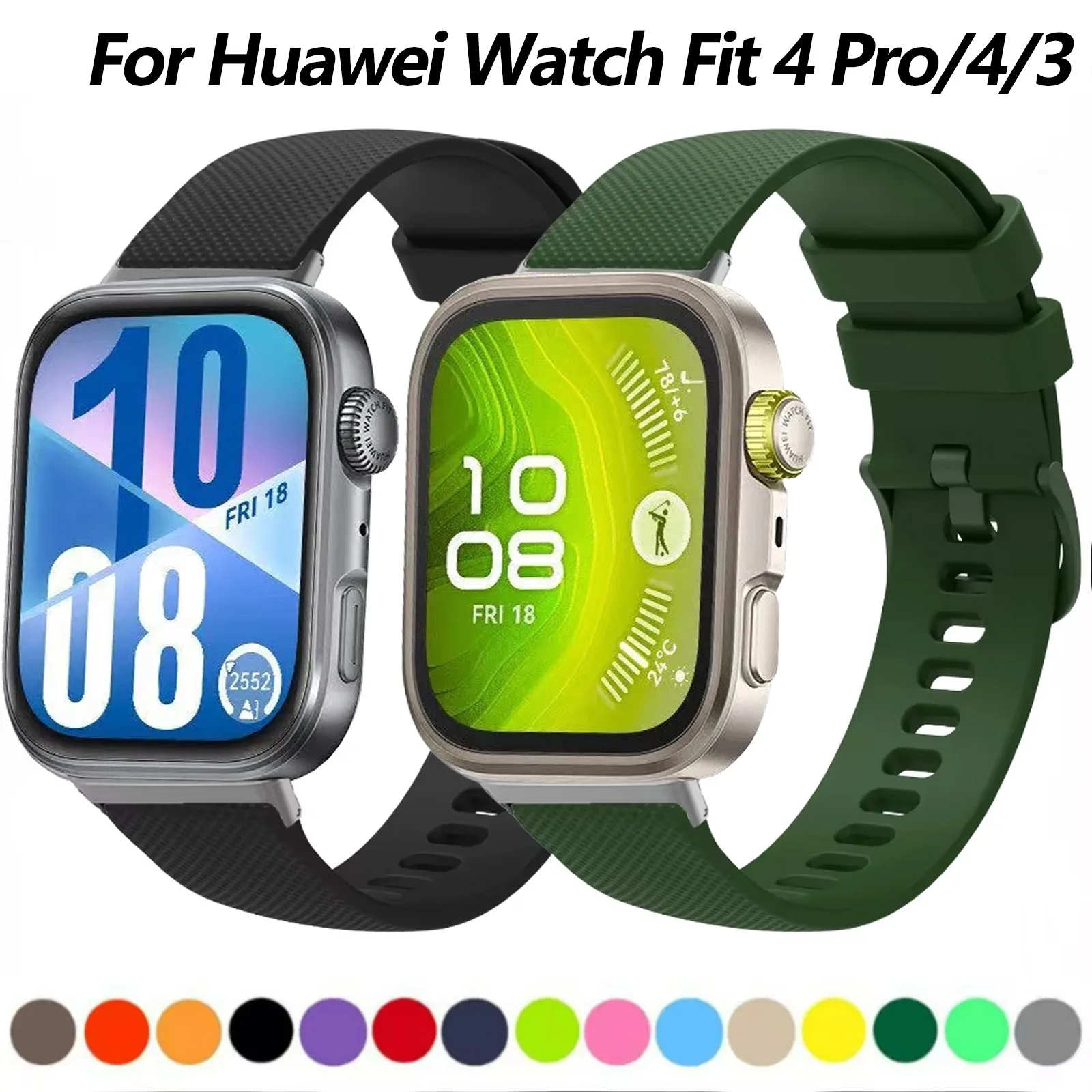 

Silicone Strap for Huawei Watch Fit 4/3 Smart Watch Replaceable Wristband Accessories for Huawei Watch Fit 4 Pro Watchband Belt