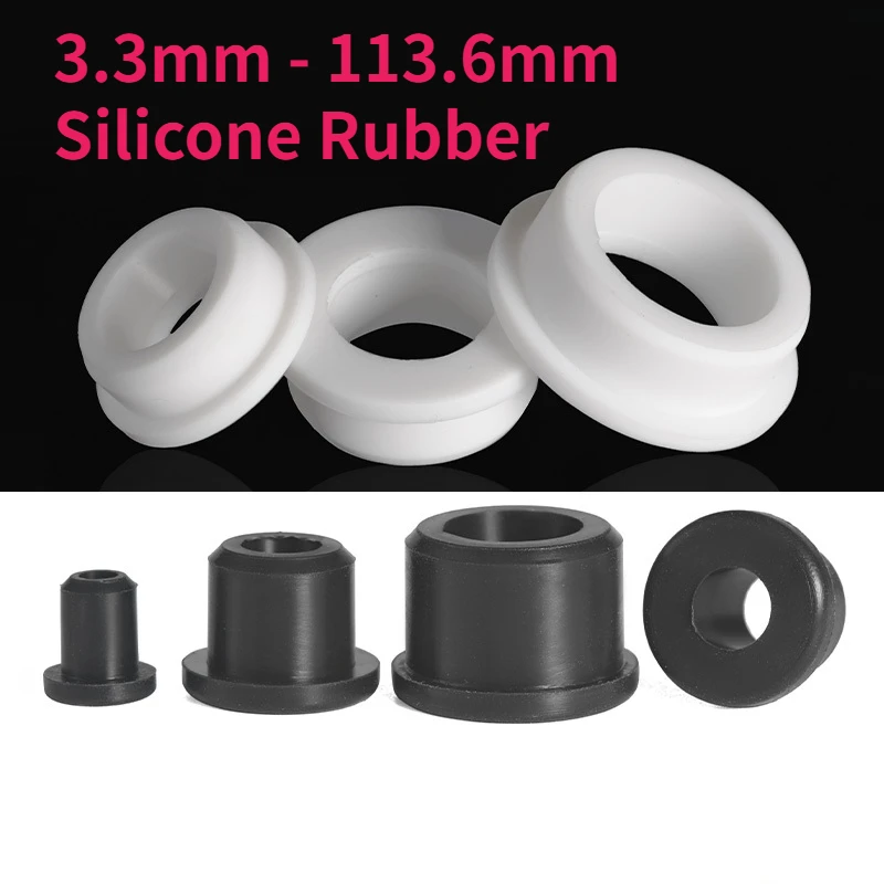 

3.3mm - 113.6mm Round Hollow Silicone Rubber Grommet Hole Plug Wire Cable Wiring Protect Bushes O-rings Sealed Gasket