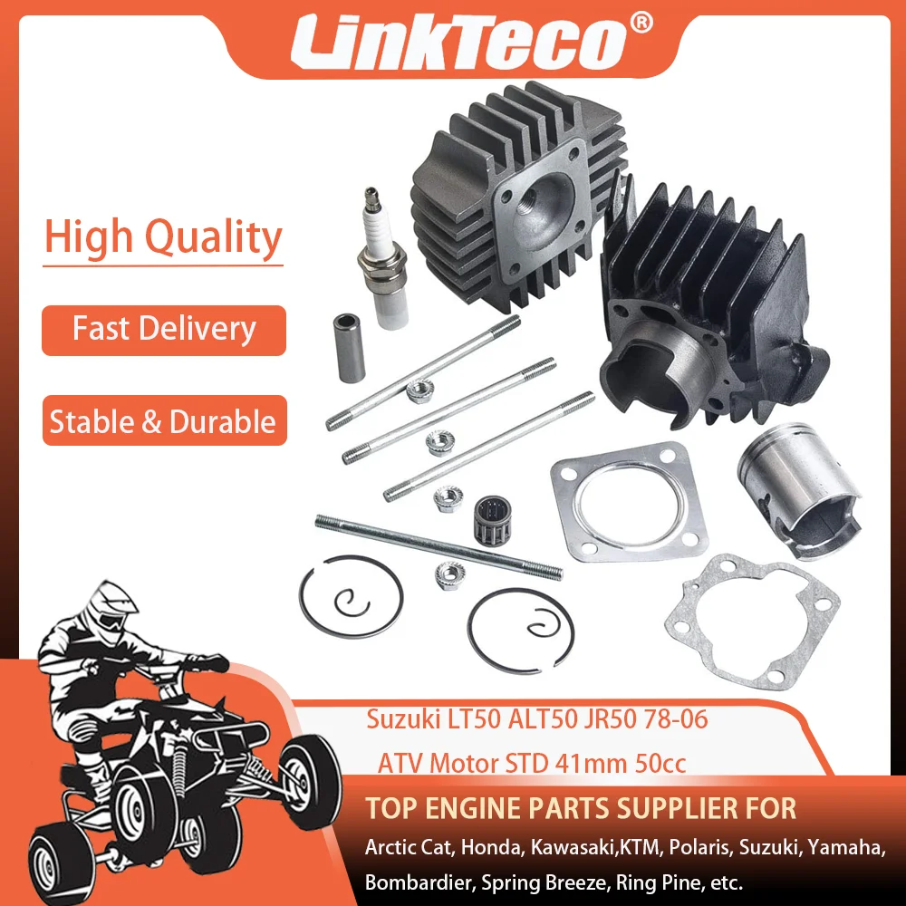 

78-06 ATV Motor STD 41mm 50cc Cylinder Piston Ring Gasket Top End Kit For Suzuki LT50 ALT50 JR50 11210-04012-0F0 11111-04001