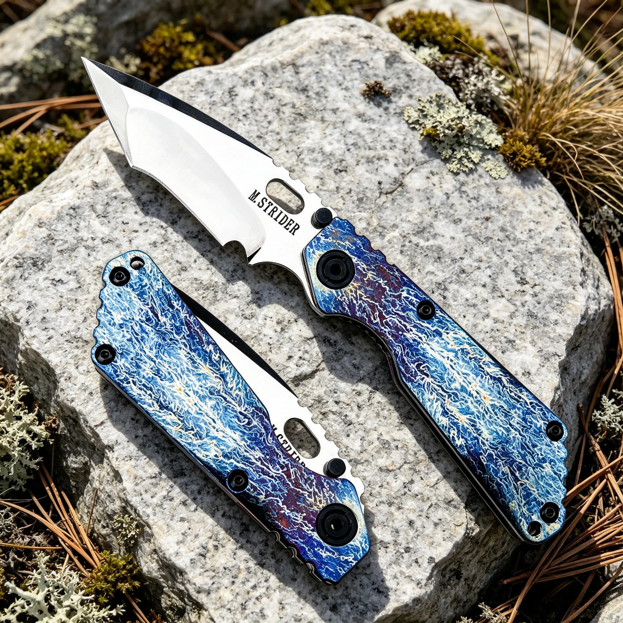 D2 Steel Folding Knife with Titanium Handle Perfect for Outdoor Camping Fishing Hiking and Everyday Carry EDC Tool