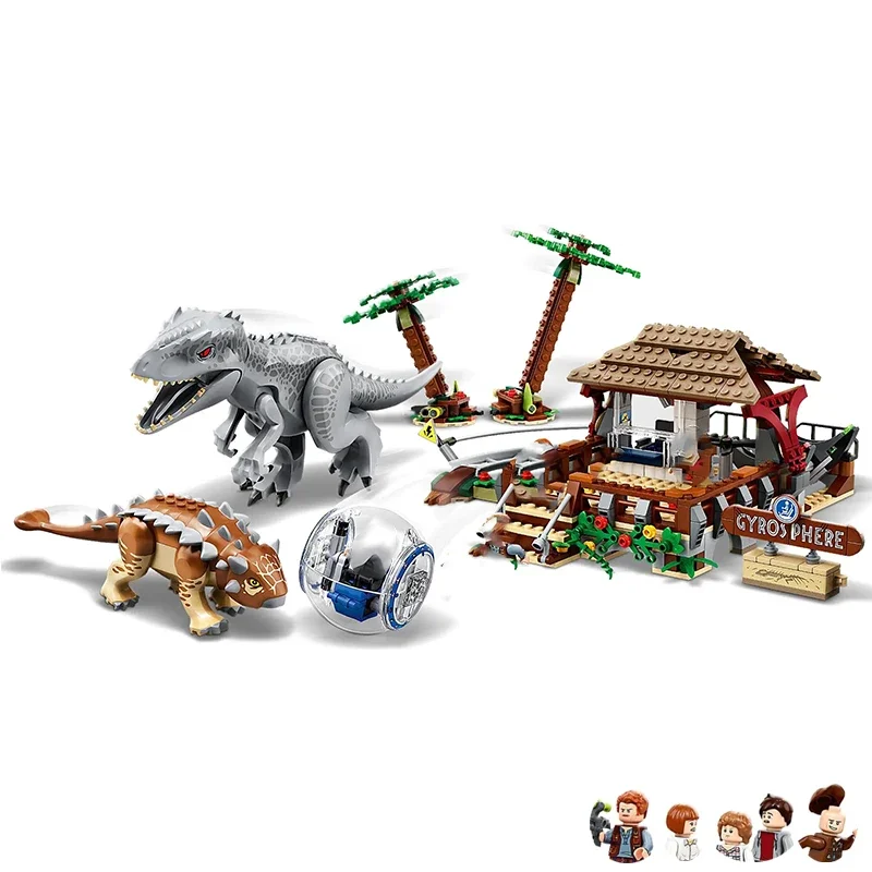 537PCS Dinosaur World Indominous Rex vs. Ankylosaurus Building Blocks 75941 MOC Assemble Bricks Toy Gift For Children Kids