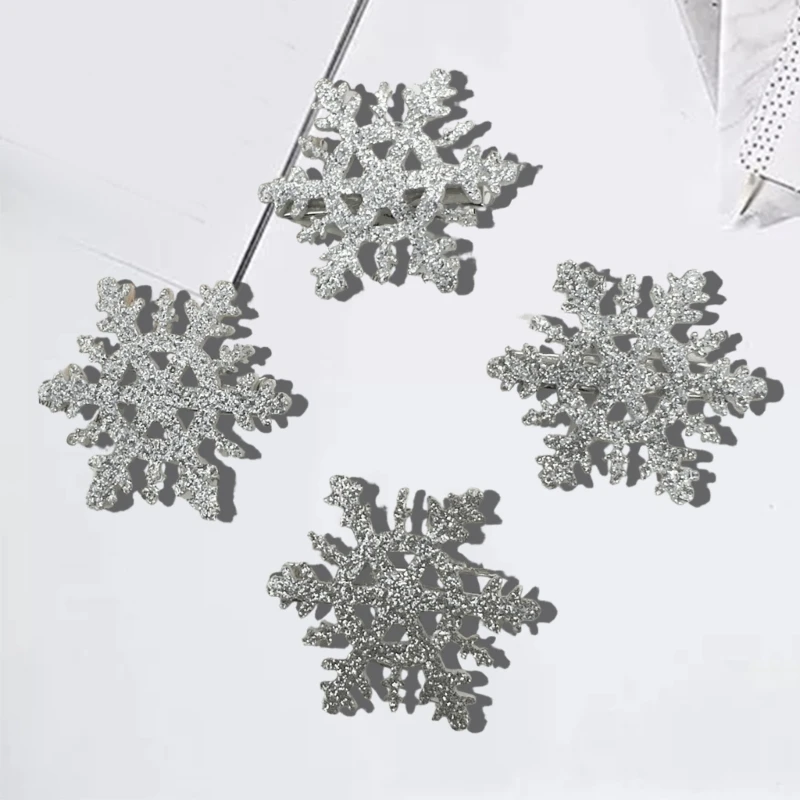 Christmas Hair Clip 2000s Trend Side Clip Christmas Snowflake Sweet Glitter Balletcore Sweet Cool Photo Props