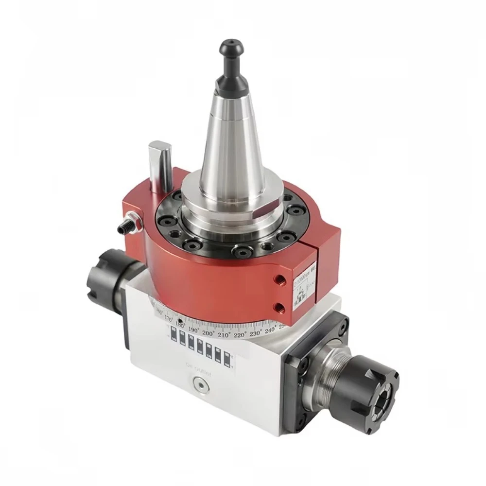 ISO30 HSK63F Dual Output CNC Machining Center Bidirectional Angle Head ER25 Straight Angle Head for Woodworking Machinery Parts