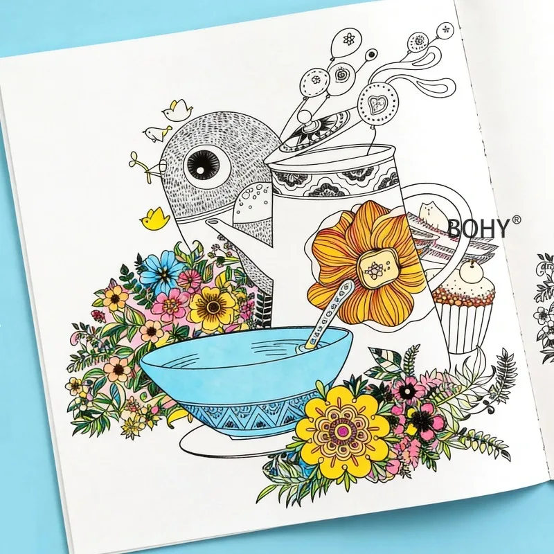 A Book of Adult Stress Relief Coloring Picture Book,include Themes As Forest Elves/flower Fairy Girls/toucans/teapots, 24 Pages