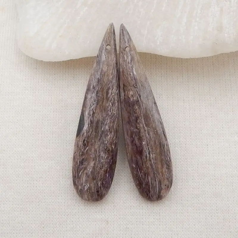 

Semiprecious Natural Stone Charoite Earring Bead,Fashion Jewelry Accessories,43x10x5mm,6g