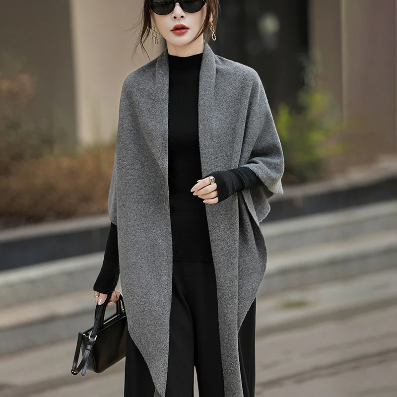 2025 موضة 100% وشاح شال من الصوف تنوعا التنقل بسيط الترفيه الصوف الخالص مثلث تنوعا كبير الباشمينا