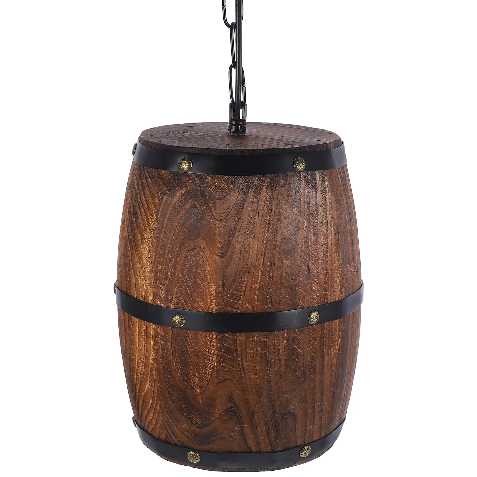 

Wooden Barrel Pendant Light Vintage Hanging Lamp Industrial Ceiling Light for Bar Wine Cellar Cafe Decor E27 Bulb Included