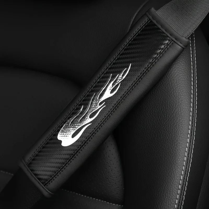 Flame Pattern Car Seat Belt Shoulder Pad Label Custom Drop Shipping Seat Belt Protector for Automobile Use Car Accessories