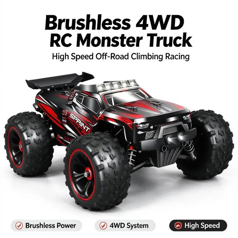 Off Road Climbing Drift RC Monster Truck Brushless 4WD Remote Control High Speed Model Vehicle For Hobby Collection