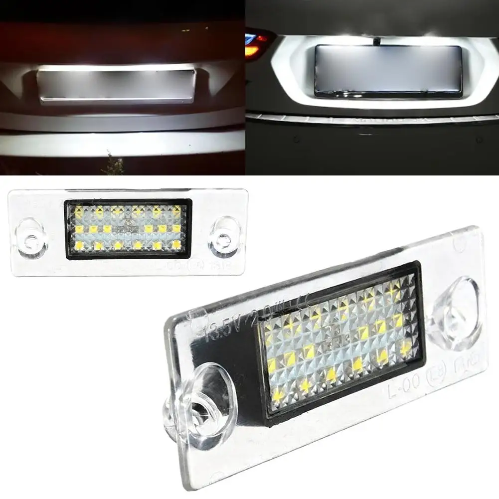 12 SMD LED Car License Plate Light For Audi A4 B5 A3/8L 6000K White IP67 Waterproof Plug & Play Error-Free High Brightness V4C7