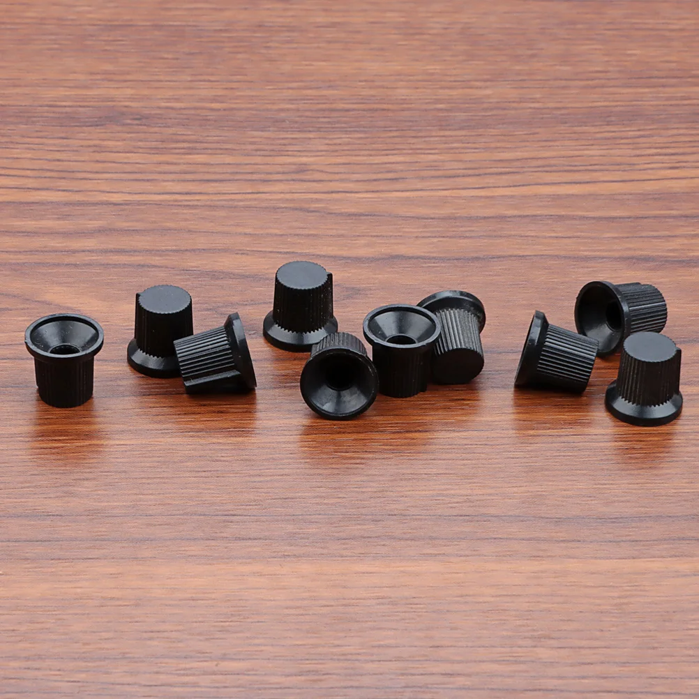 

10Pcs Black Plastic Potentiometer Control Knobs Practical Volume Caps for Guitar Amplifiers Effects Sound Equipment
