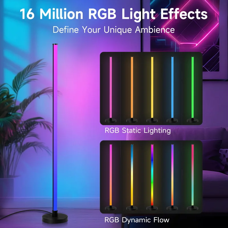 

Dimmable floor lamp Remote Control 16 Colors RGB Standing lamp Room Decoration Corner For Bedroom Living Room Dining bar Smart