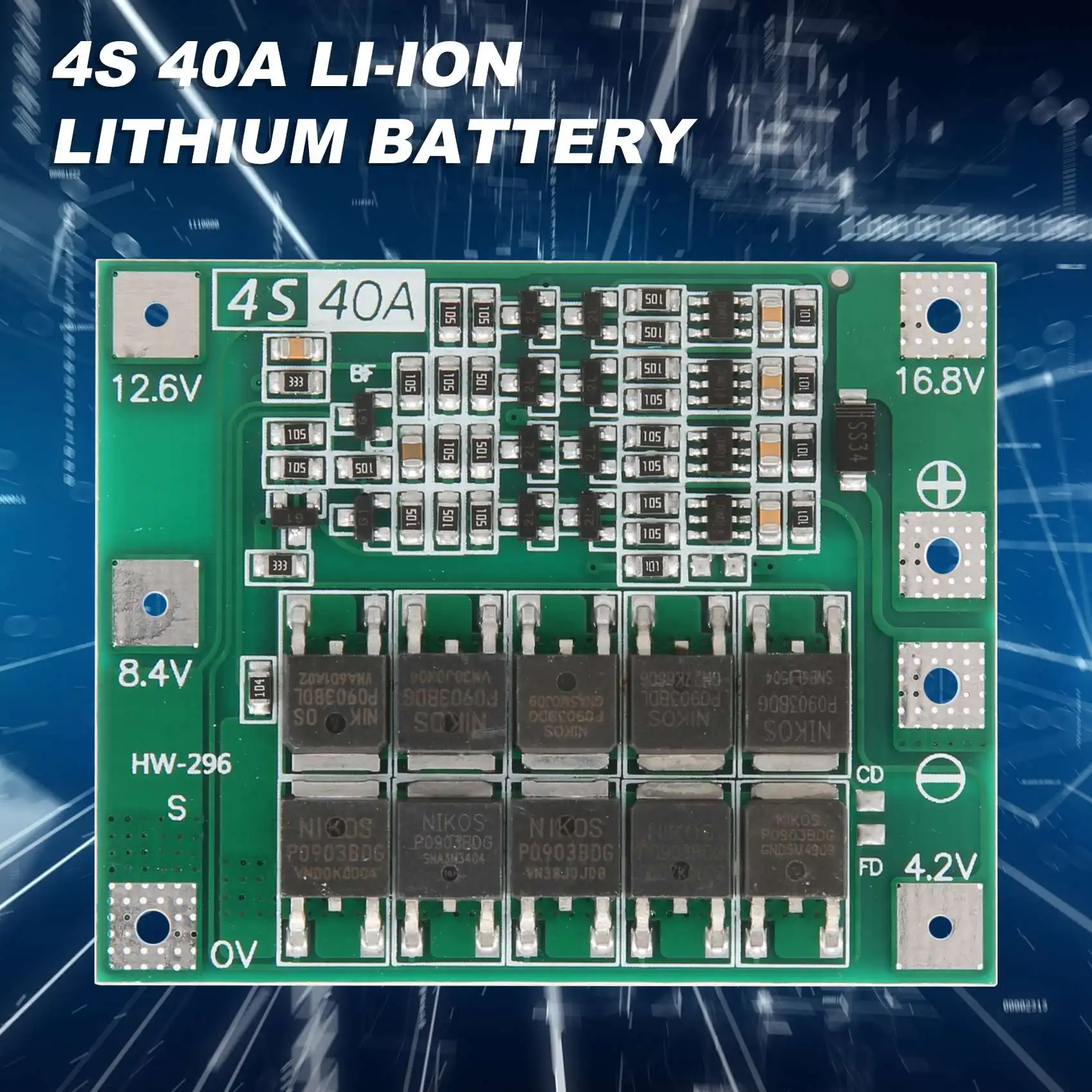 محرك لوحة حماية BMS ، بطارية ليثيوم ، شاحن ، 4S ، a ، li-ion ، 40iv ، V ، V ، V ، V ، وحدة خلية ليبو