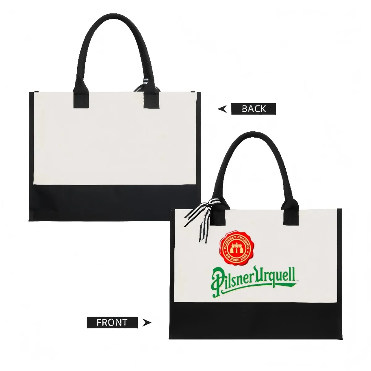 Pilsner Urquell شعار 2026 وصول جديد موضة عملية واسعة قابلة لإعادة الاستخدام حمل حقيبة نمط طباعة 2 لهجة الثقيلة كتف كبير #2