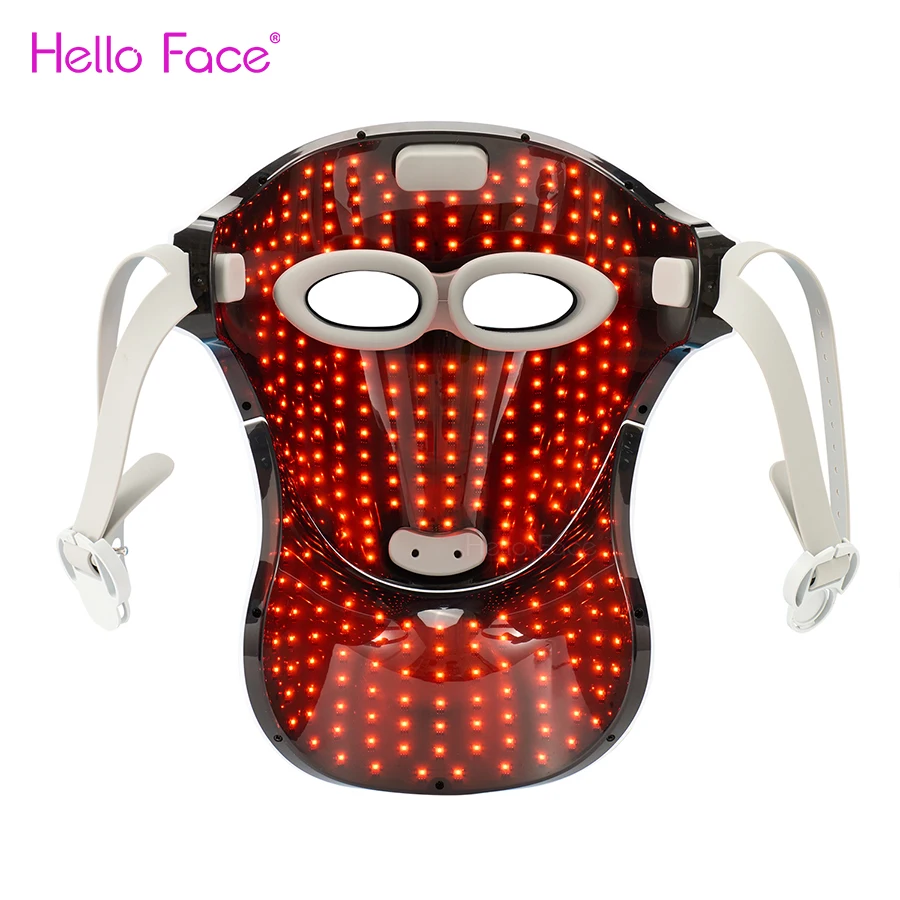 Led Light Therapy Mask for Face and Neck Wireless Professional 807 PCS LED Face Mask Phototherapy SkinCare Device