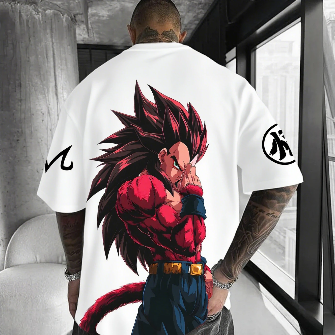 

Мужская футболка с принтом Dragon Ball Vegeta в стиле аниме, футболка с короткими рукавами и графическим рисунком, летняя модная уличная одежда, повседневный топ, одежда большого размера Y2k
