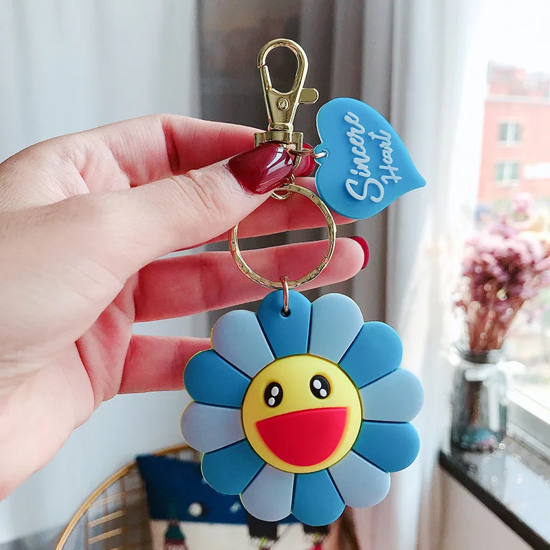 Creative Cute Cartoon New Sunflower Keychain Car Bag for Car