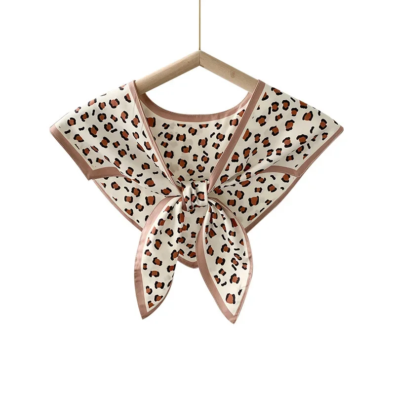 Poncho Summer Outdoor Decoration Cape Women's Triangle Simulation Silk Fake Collar Versatile Western Style Sunscreen Shawl