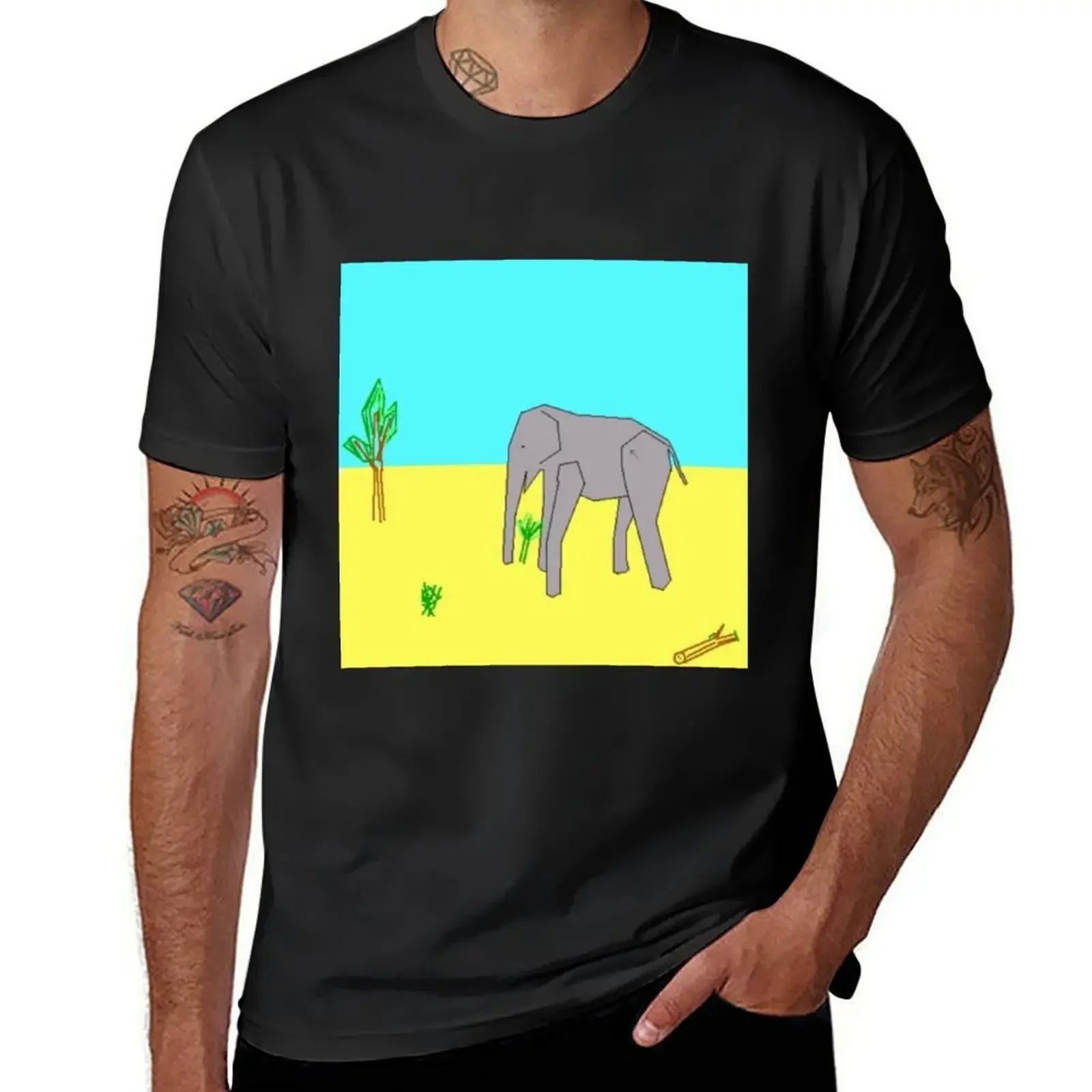 The Most Realistic Elephant Ever Programmed T-Shirt anime cute tops kawaii clothes cotton workout shirts for men Round Collar