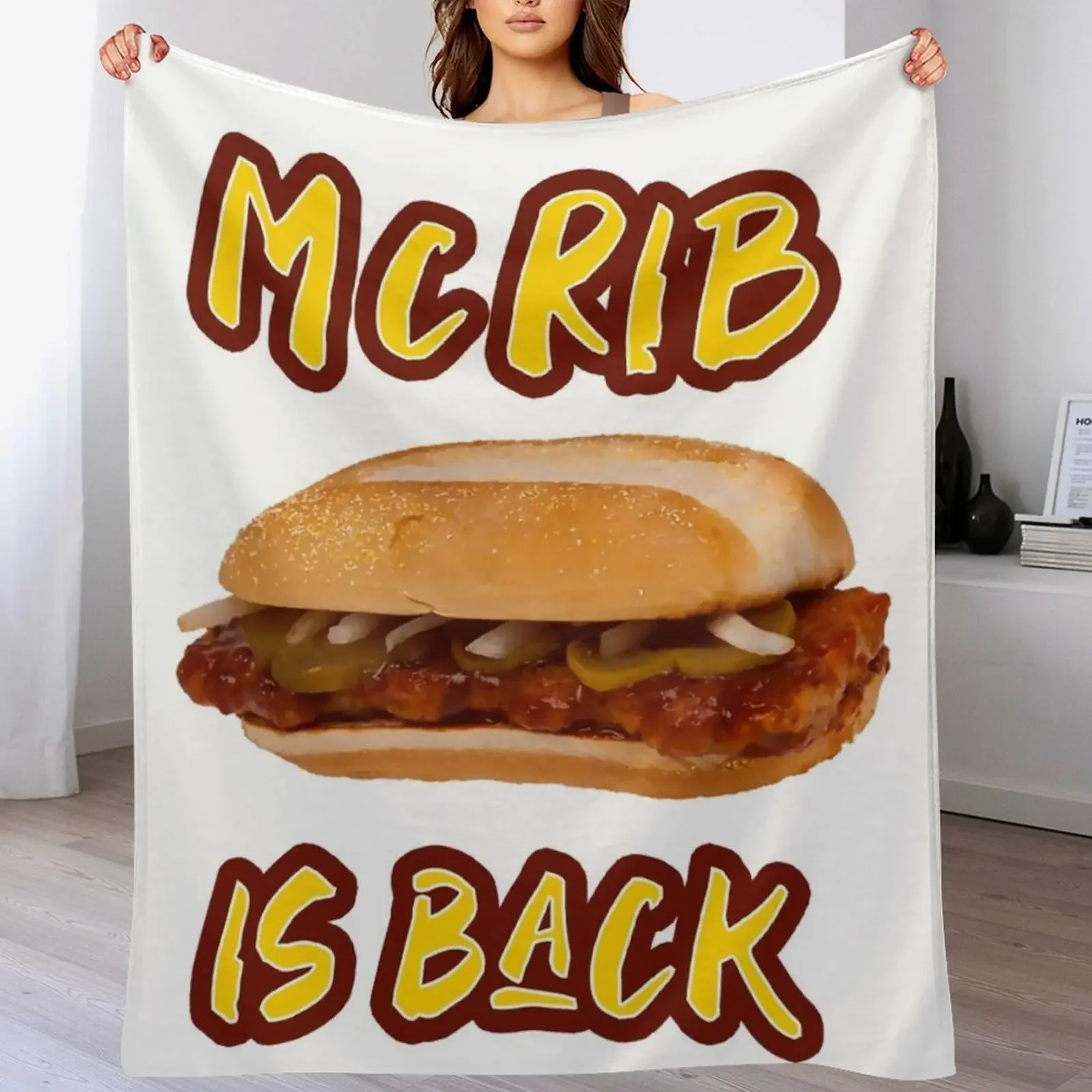 

The McRib is Back! Throw Blanket Beach For Decorative Sofa Quilt Comforter Blankets