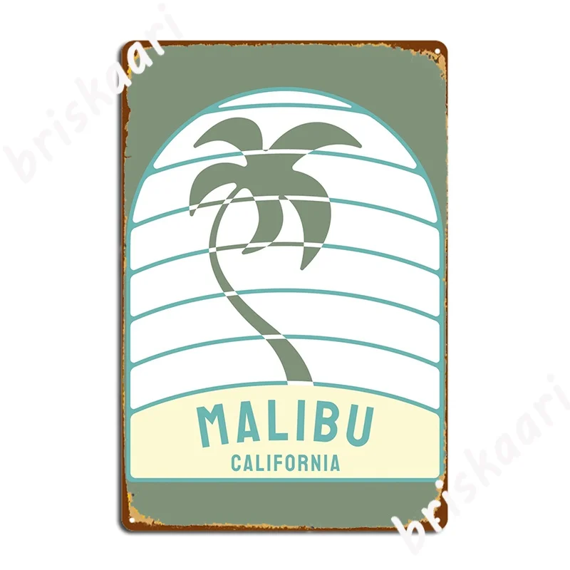 Malibu California Retro Ca Beach Poster Metal Plaque Wall Decor Retro Club Party Club Bar Tin Sign Poster