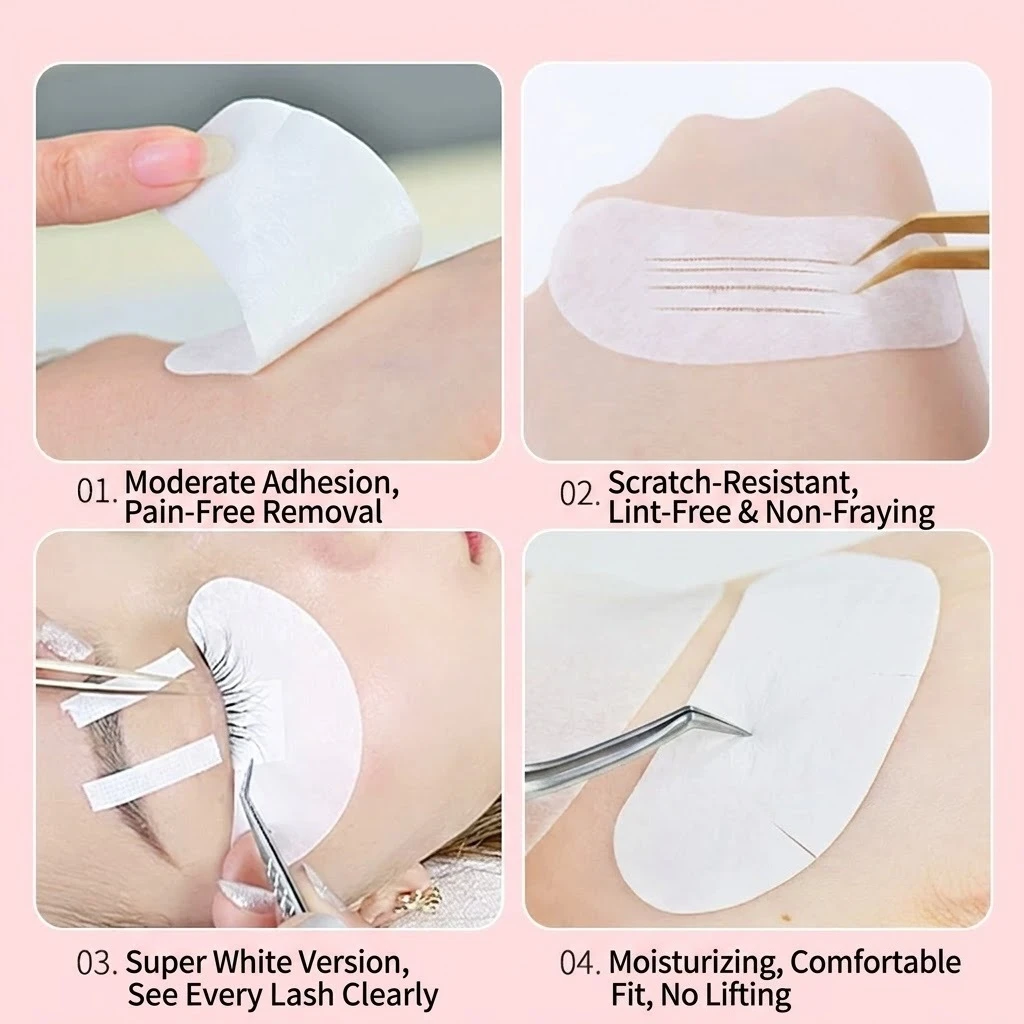 50 Pairs U-Shaped Under Eye Patches Eyelash Extension Pads Ultra Thin Hydrating Hydrogel Eye Mask Breathable Lash Isolation Tool