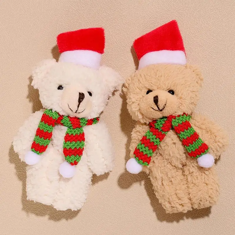 13.5cm Christmas Kawaii Patch Bear Soft Plush Toys Portable Stuffed Animal Teddy Bear Doll Birthday Christmas Gift Kids Baby Toy