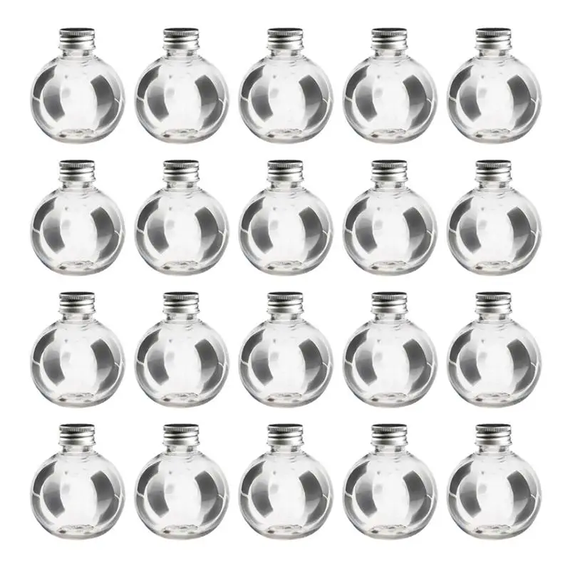 20pcs 150ml Mini Bulb Bottles Clear Candy Jar Empty Plastic Fillable Bottles DIY Drift Wishing Bottles Random Color 8x6.5x6.5cm