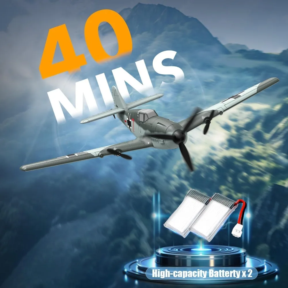 Aereo RC a 3 canali da 2,4 GHz con giroscopio a 6 assi, aereo aliante pronto da volare per un volo facile e divertente