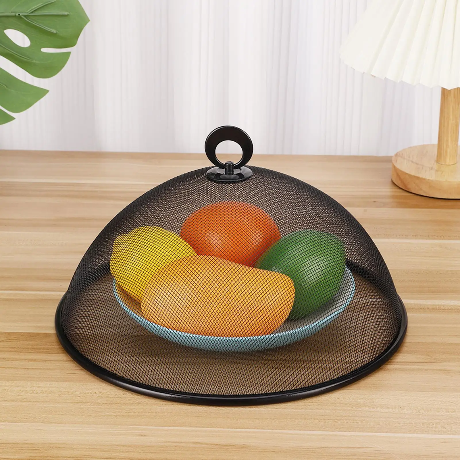

Round Mesh Anti-Flying Dish Cover Dish Lid Household Food Cover Fruit Display Cake Plate Dessert Storage Tray for Outdoors BBQs