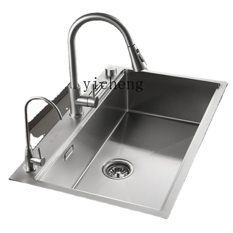 Yy304 Stainless Steel Sink Single Sink Drop-in Sink Kitchen Embedded Washing Basin