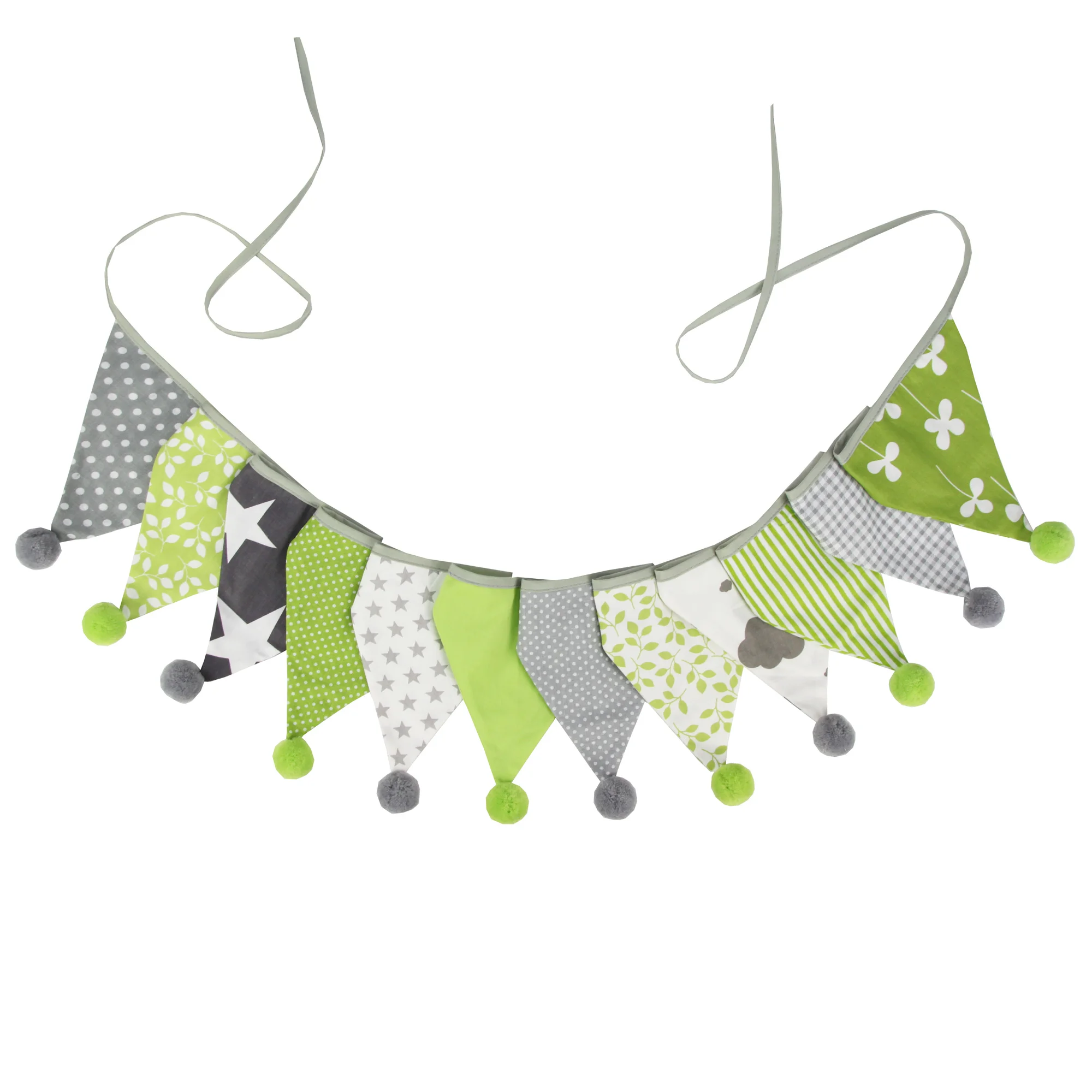 3,2 m Vintage-Blumenstoff-Wimpelkette, 12 Wimpel-Flaggen mit Kugeln, Hochzeit, Party, Dekoration, Banner, Zuhause, Babyparty, Karneval, Girlande – Detail 10