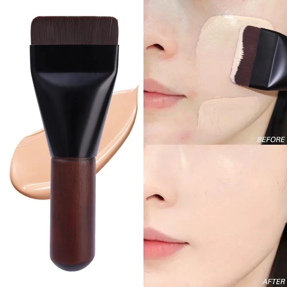 Creative Mini Foundation Brush Ultra-Thin Fluffy Texture Flat Top Foundation Brush Soft Bristle Simple Face Contour Brush