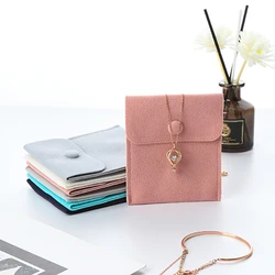 Velvet Jewelry Storage Bag for Ring Earrings Necklace Organizer Thickened Double-sided flannel Snap Closure Anti Oxidation Pouch