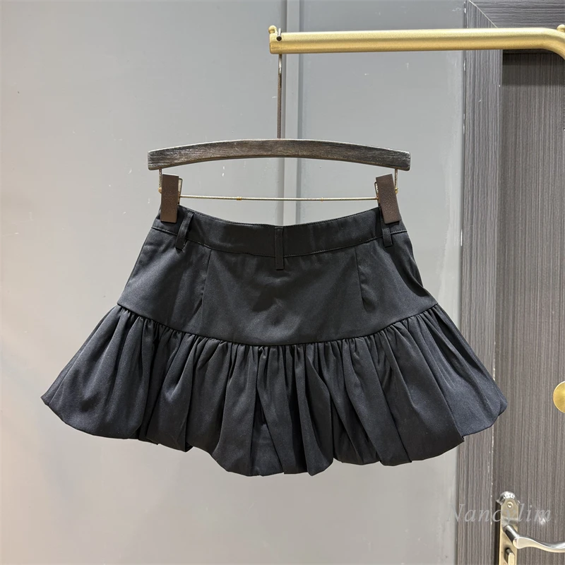 Spice Girl Style Pure Desire Suit Miniskirt Women's Summer 2025 New Pleated Bud Skirt Slimming Y2k Jupe