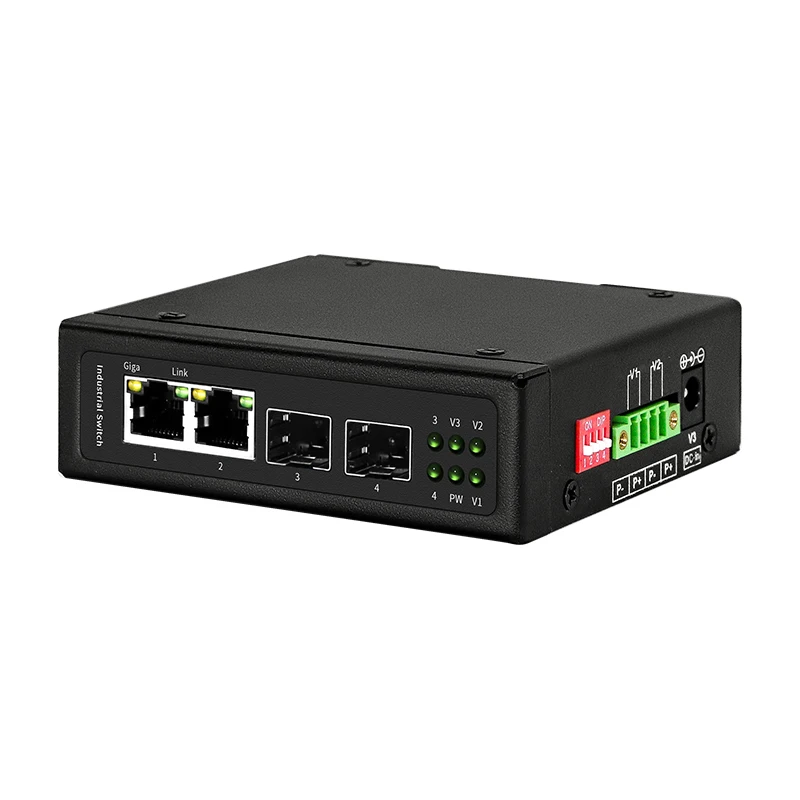 2.5G uplink Gigabit SFP industrial PoE switch 4/6 ports 2.5G uplink POE industrial switch, 2/4*1000M POE RJ45 ports + 2*2.5G SFP