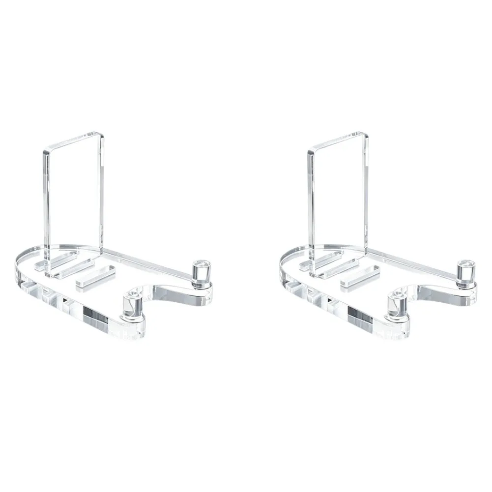 Transparent Plate Holder 2PCS Adjustable Angle Display Stand for Dinnerware Tea Cakes Books Museum Style Exhibits