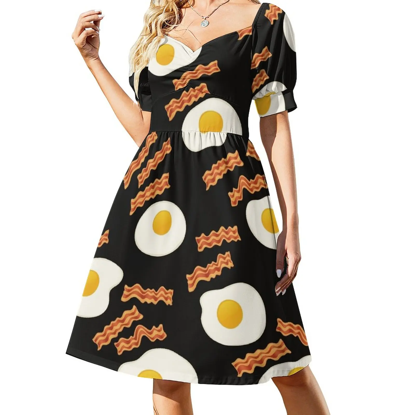 

Bacon and Eggs for Breakfast Sleeveless Dress Clothing sexy dress