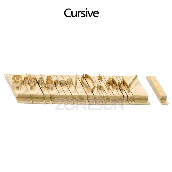 ZONESUN Foliedruk Letter Beweegbare Messing Mal Aangepast Logo Alfabet Symbool Druk Stempel Verlangen Gereedschap Branding Ijzer Leer