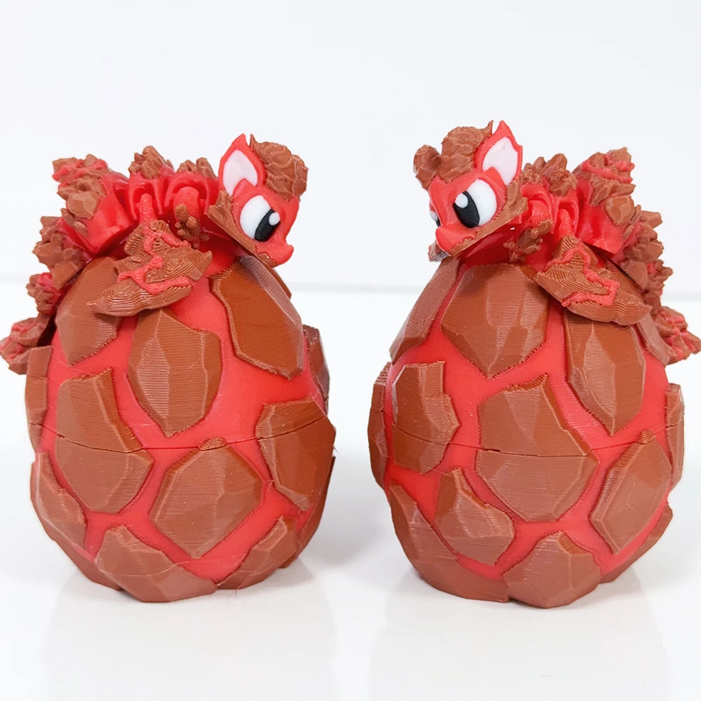

3d Printed Adorable And Cute Melted Dragon + Dragon Egg Model Plastic Desk Decoration Sculpture Ornament Holiday Gift