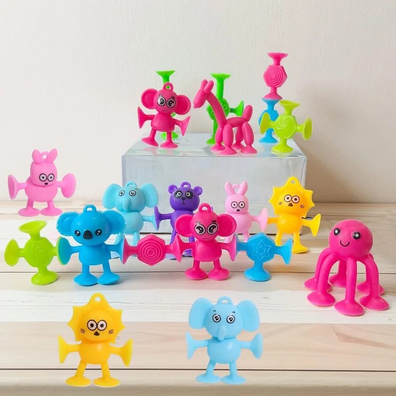 

Animals Suction Cup Toy, Multicolored Textured Sucker, Interactive Toys For Kindergarten, Gift For 3+Years Children