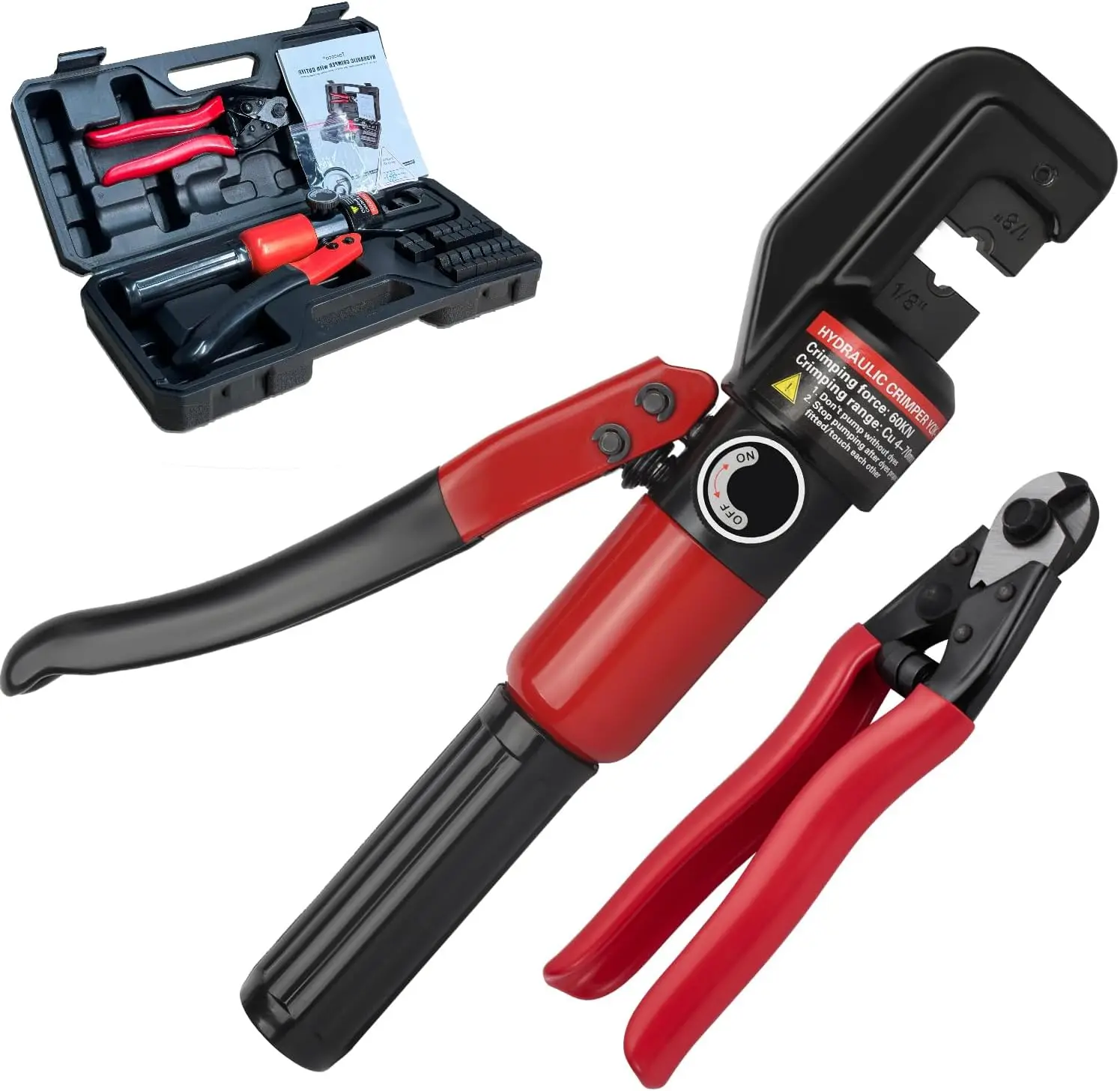 

Hydraulic Crimping Tool with Cable Cutter, 9 Dies for Stainless Steel Railing and Wires