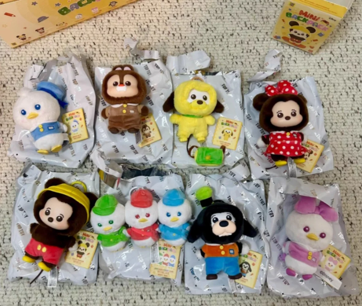 

TOPTOY Mickey Family Mini Backpack Series Blind Box Toys Cute Vinyl Plush Bag Pendant Mystery Box Trendy Mickey Figure Gift
