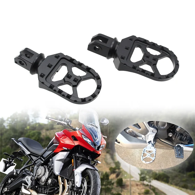 Motorcycle Adjustable Front Footrest Foot Rest Foot Pegs Fits for Tiger Sport 660 Tiger 660 Tiger660 2022-2023(Silver)