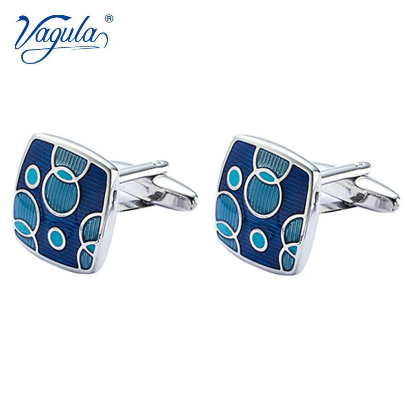 VAGULA Classic Copper Men's Button Gemelos Hot Selling Enamel Cufflinks 633