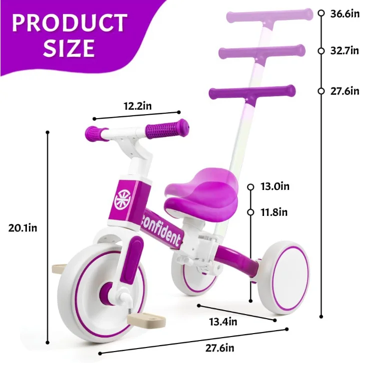 Tricycles for 1-3 Year Olds, 5 in 1 Toddler BalanceBike