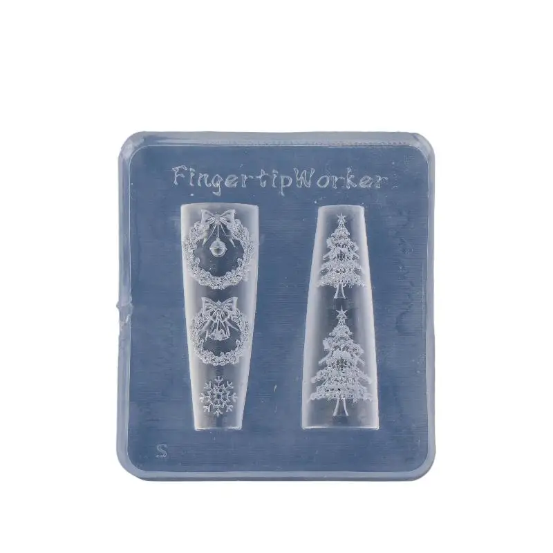 1 Stück Schmetterlingsknoten-Schneeflocken-Weihnachtskranz 3D-Maniküre-Silikonform Niedliche Weihnachts-Nagelkunstformen DIY Nagelkunst-Deko – Detail 11