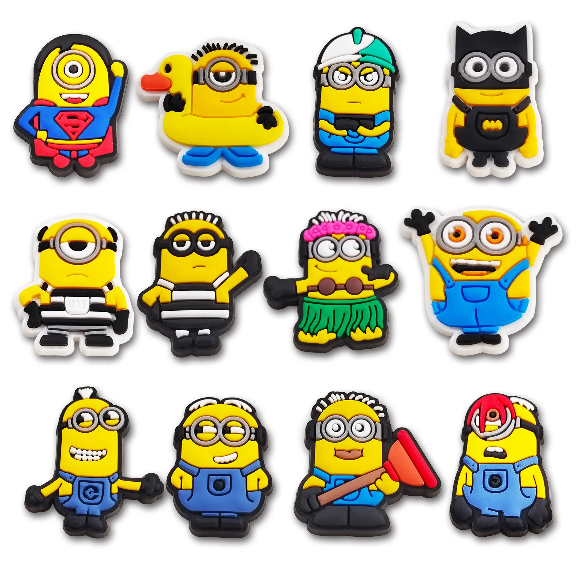 

Miniso 12pcs Cartoon Yello People Shoe Charms PVC Accessories DIY Shoe Decoration for Clogs Sandal Garden Buckle Kids Gifts