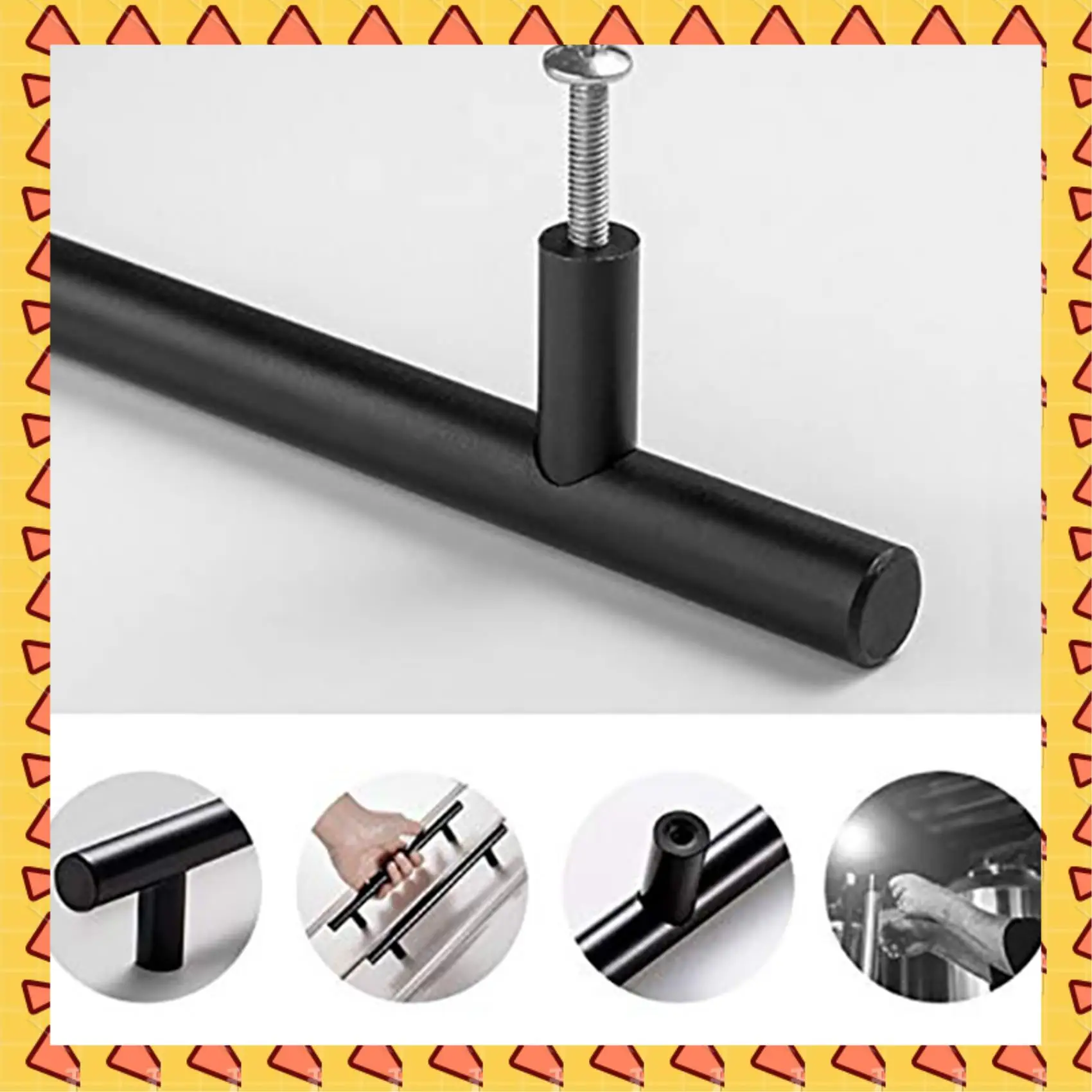 

A008, 40 шт., 5-дюймовые ручки для шкафа, матовый черный, из нержавеющей стали, ручки для кухонного шкафа, ручки для шкафа, длина 5 дюймов